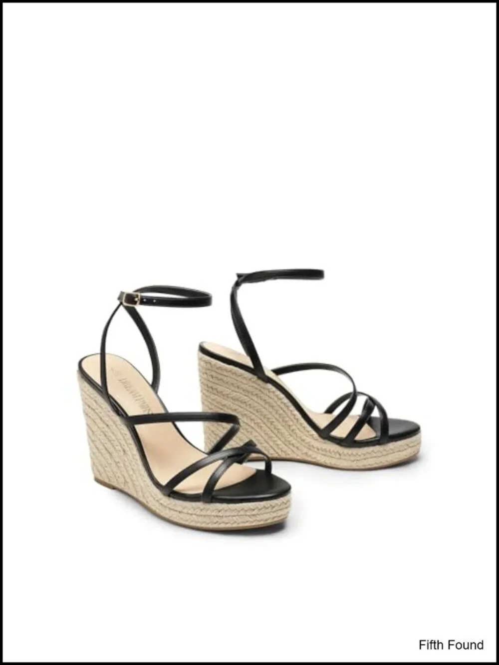 Strappy Espadrille Wedge Sandals Platform Chunky Heel Raffia